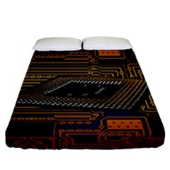 Processor-cpu-board-circuits Fitted Sheet (california King Size) by Jancukart