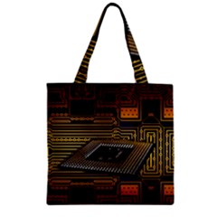 Processor-cpu-board-circuits Zipper Grocery Tote Bag