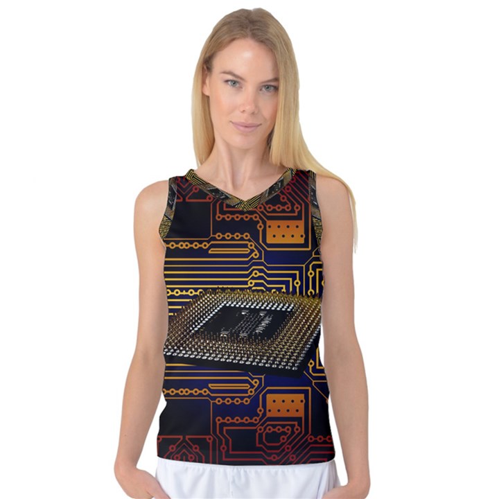 Processor-cpu-board-circuits Women s Basketball Tank Top