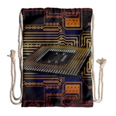 Processor-cpu-board-circuits Drawstring Bag (large) by Jancukart