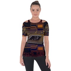 Processor-cpu-board-circuits Shoulder Cut Out Short Sleeve Top