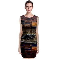 Processor-cpu-board-circuits Sleeveless Velvet Midi Dress by Jancukart