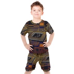 Processor-cpu-board-circuits Kids  Tee And Shorts Set