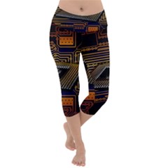 Processor-cpu-board-circuits Lightweight Velour Capri Yoga Leggings by Jancukart