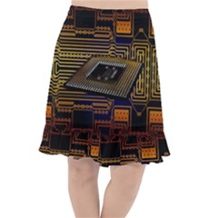 Processor-cpu-board-circuits Fishtail Chiffon Skirt