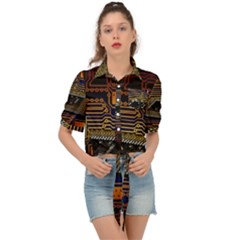 Processor-cpu-board-circuits Tie Front Shirt 