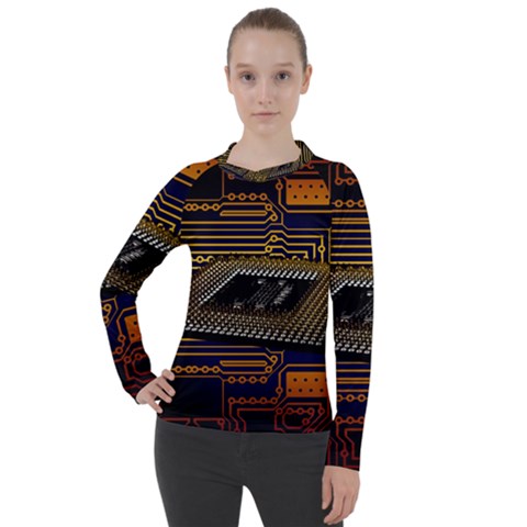 Processor-cpu-board-circuits Women s Pique Long Sleeve Tee by Jancukart