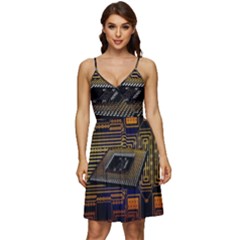 Processor-cpu-board-circuits V-neck Pocket Summer Dress 