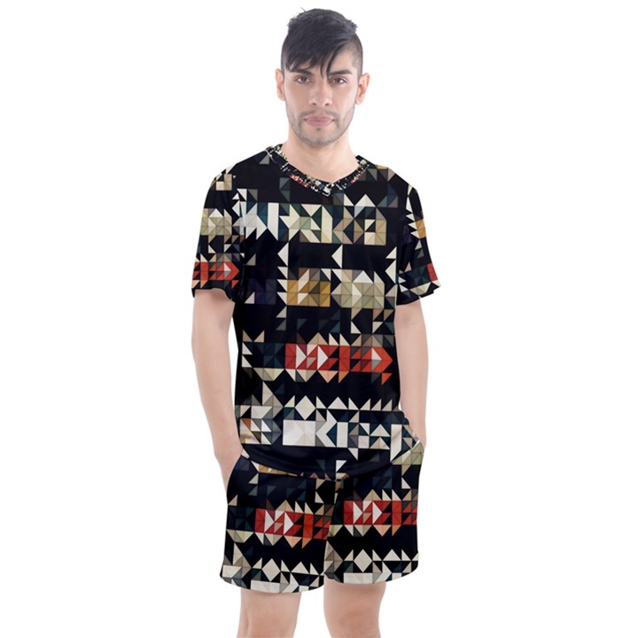 Art-design-color-banner-wallpaper Men s Mesh Tee and Shorts Set