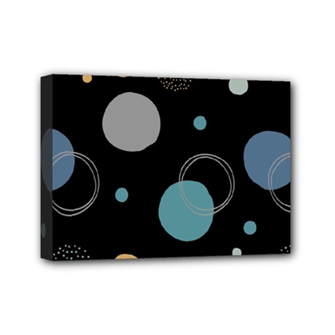 Circle Pattern Abstract Polka Dot Mini Canvas 7  X 5  (stretched) by danenraven