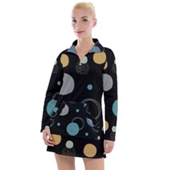 Circle Pattern Abstract Polka Dot Women s Long Sleeve Casual Dress by danenraven