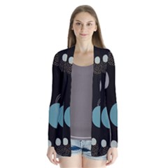 Circle Pattern Abstract Polka Dot Drape Collar Cardigan by danenraven