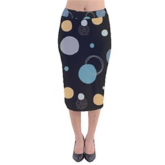 Circle Pattern Abstract Polka Dot Velvet Midi Pencil Skirt by danenraven