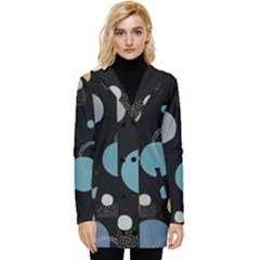 Circle Pattern Abstract Polka Dot Button Up Hooded Coat  by danenraven