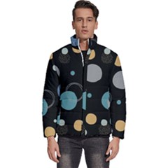 Circle Pattern Abstract Polka Dot Men s Puffer Bubble Jacket Coat by danenraven