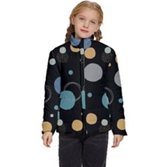 Circle Pattern Abstract Polka Dot Kids  Puffer Bubble Jacket Coat by danenraven