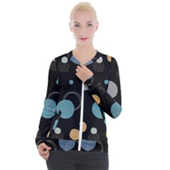 Circle Pattern Abstract Polka Dot Casual Zip Up Jacket by danenraven