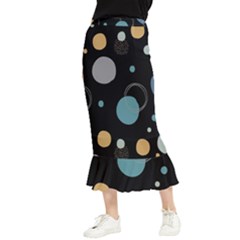 Circle Pattern Abstract Polka Dot Maxi Fishtail Chiffon Skirt by danenraven