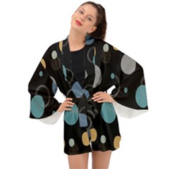 Circle Pattern Abstract Polka Dot Long Sleeve Kimono