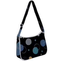 Circle Pattern Abstract Polka Dot Zip Up Shoulder Bag by danenraven