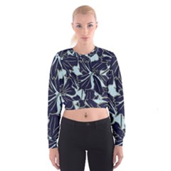 Floral Print Art Pattern Design Cropped Sweatshirt by danenraven