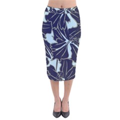 Floral Print Art Pattern Design Velvet Midi Pencil Skirt by danenraven