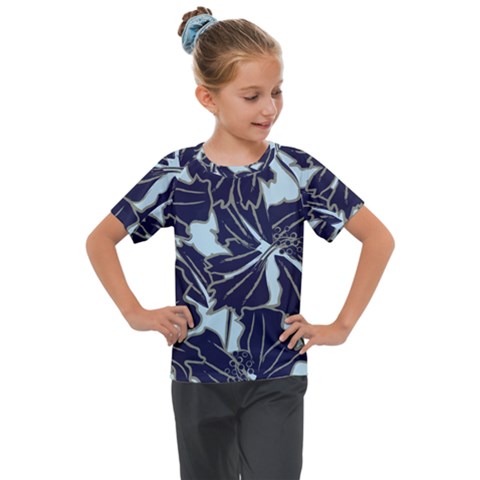 Floral Print Art Pattern Design Kids  Mesh Piece Tee by danenraven