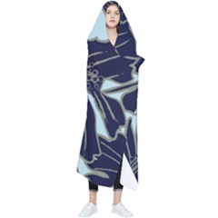 Floral Print Art Pattern Design Wearable Blanket by danenraven