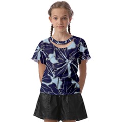 Floral Print Art Pattern Design Kids  Front Cut Tee by danenraven