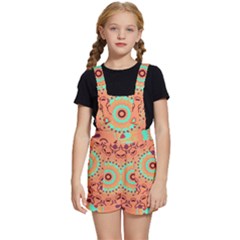 Folk Art Pattern Folk Art Background Kids  Short Overalls