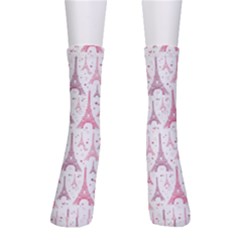 Eiffel Tower Pattern Wallpaper Crew Socks by danenraven