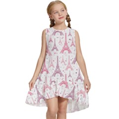 Eiffel Tower Pattern Wallpaper Kids  Frill Swing Dress