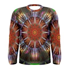 Mandala Trees Flower Psychedelic Men s Long Sleeve Tee