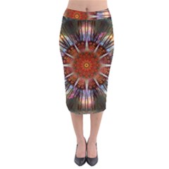 Mandala Trees Flower Psychedelic Midi Pencil Skirt by danenraven