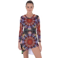 Mandala Trees Flower Psychedelic Asymmetric Cut-out Shift Dress by danenraven