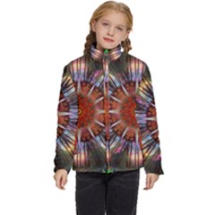 Mandala Trees Flower Psychedelic Kids  Puffer Bubble Jacket Coat