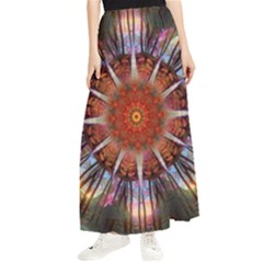 Mandala Trees Flower Psychedelic Maxi Chiffon Skirt by danenraven