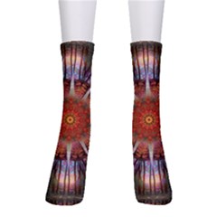 Mandala Trees Flower Psychedelic Crew Socks by danenraven