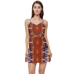 Mandala Trees Flower Psychedelic Short Frill Dress by danenraven