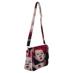 Creepy Boy Portrait Art Shoulder Bag With Back Zipper by dflcprintsclothing