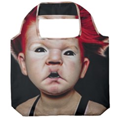 Creepy Boy Portrait Art Foldable Grocery Recycle Bag by dflcprintsclothing