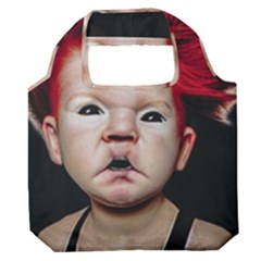 Creepy Boy Portrait Art Premium Foldable Grocery Recycle Bag by dflcprintsclothing