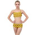 Red Yellow Abstract Layered Top Bikini Set View1