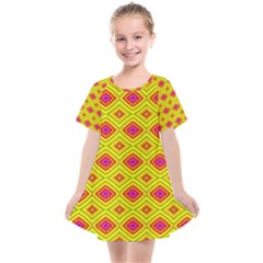 Red Yellow Abstract Kids  Smock Dress by artworkshop