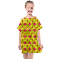 Red Yellow Abstract Kids  One Piece Chiffon Dress by artworkshop