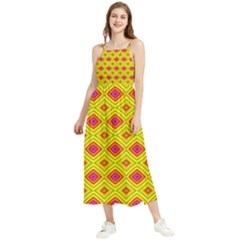 Red Yellow Abstract Boho Sleeveless Summer Dress by artworkshop