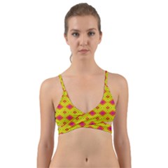 Red Yellow Abstract Wrap Around Bikini Top by artworkshop