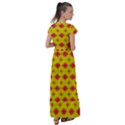 Red Yellow Abstract Flutter Sleeve Maxi Dress View2