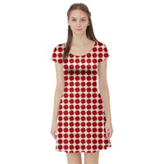 Red Pattern Seamless Texture Background Short Sleeve Skater Dress by artworkshop