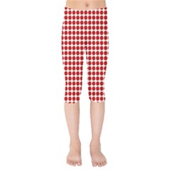 Red Pattern Seamless Texture Background Kids  Capri Leggings 